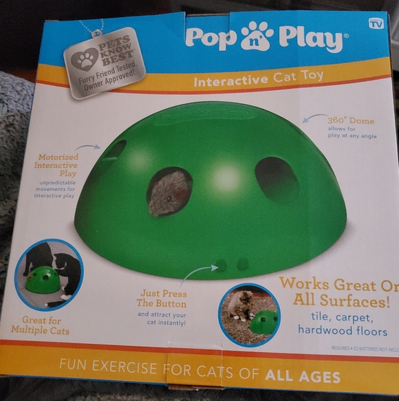 Pets Know Best Pop N Play Interactive Cat Motion Toy, Green - Picture 9 of 12